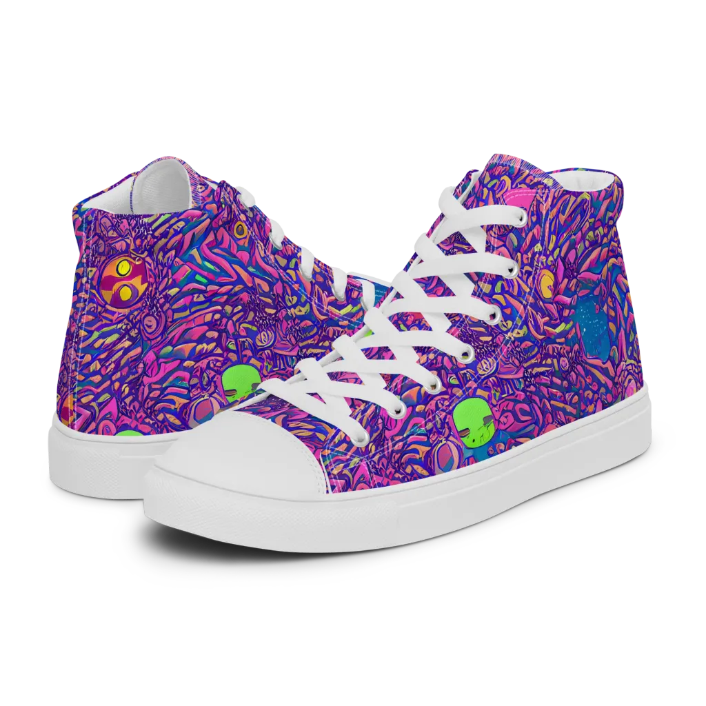 Neon Jungle on Women's High Top Canvas Shoes — Left