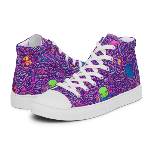 Neon Jungle on a Women's High Top Canvas Shoes