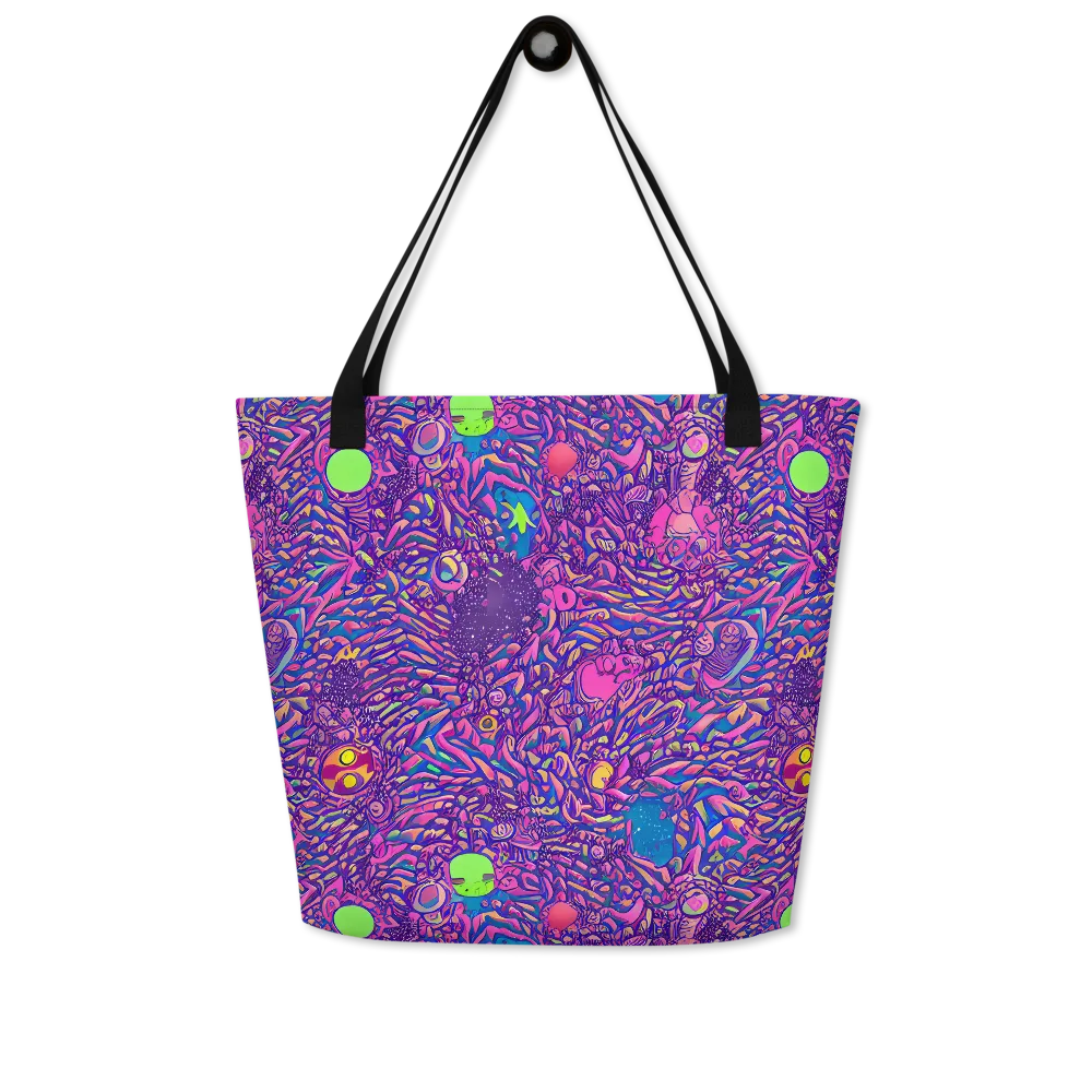 Neon Jungle on Large Tote Bag W/ Pocket — Front