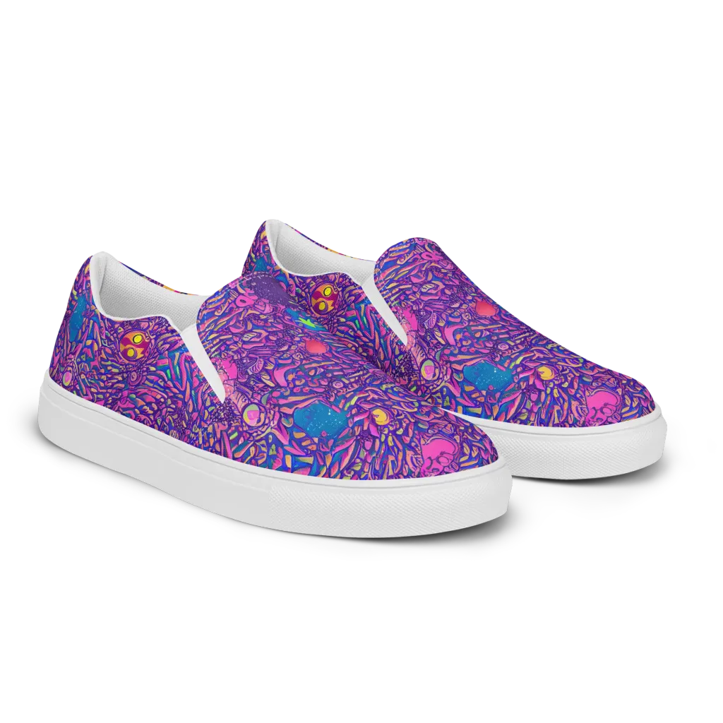 Neon Jungle on Women's Slip-On Canvas Shoes — Right Front