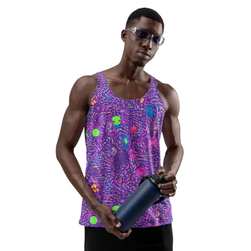 Neon Jungle on a Men's Tank Top