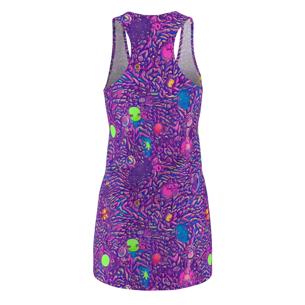 Neon Jungle on Racerback Dress — Back