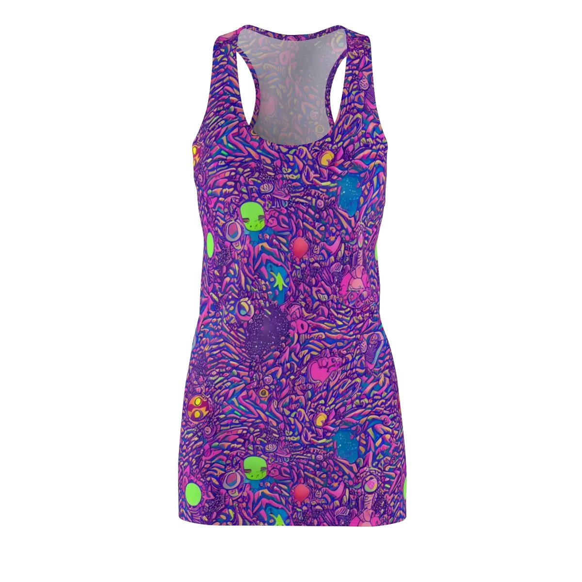 Neon Jungle on Racerback Dress — Front