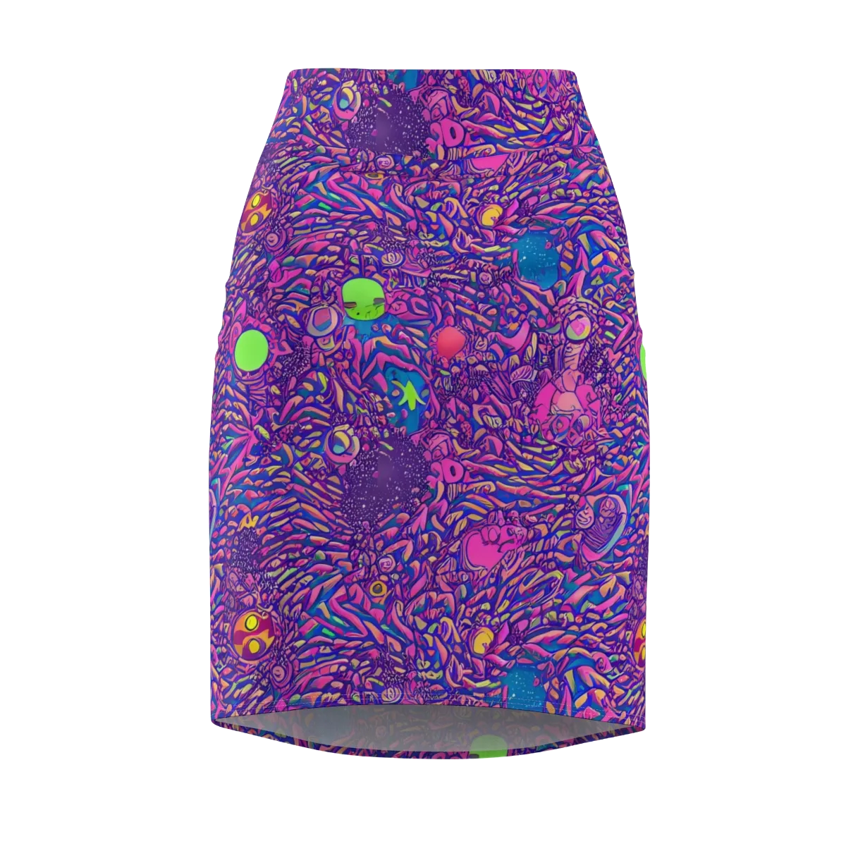 Neon Jungle on Pencil Skirt — Front