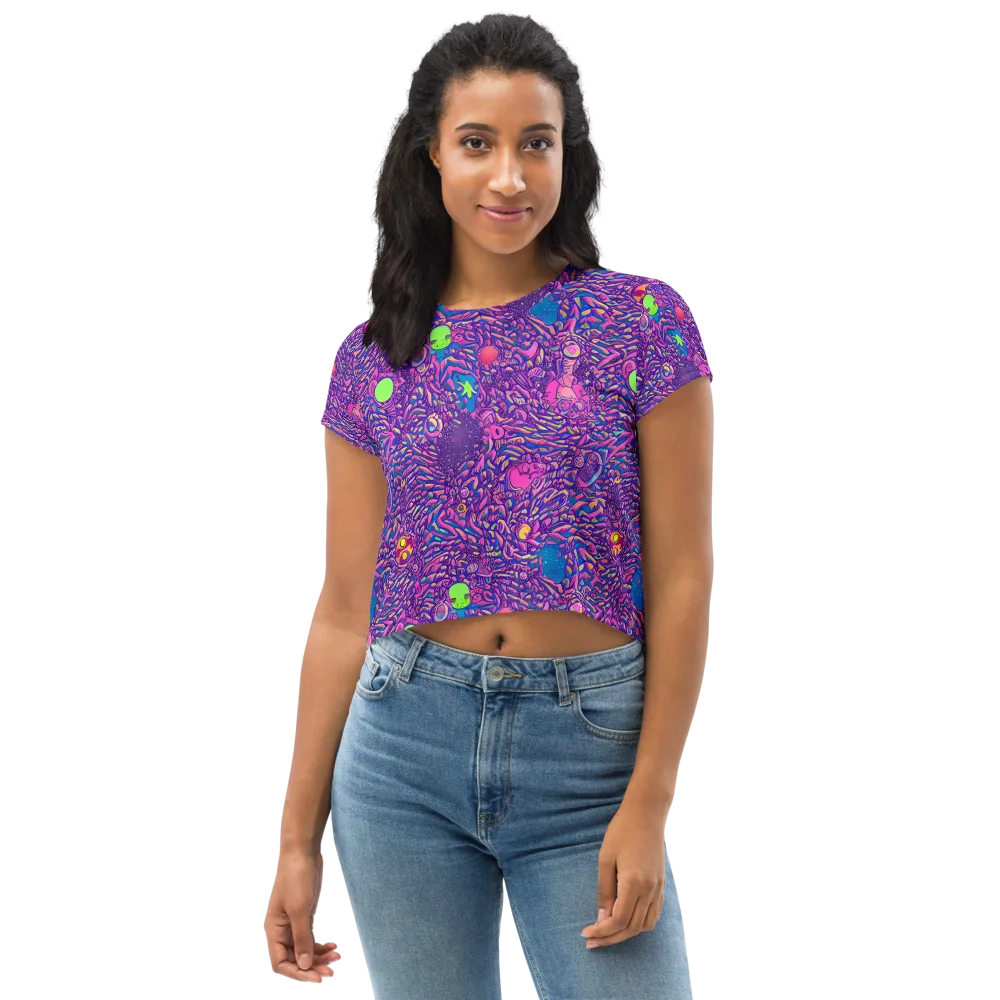 Neon Jungle on Crop Tee — Front