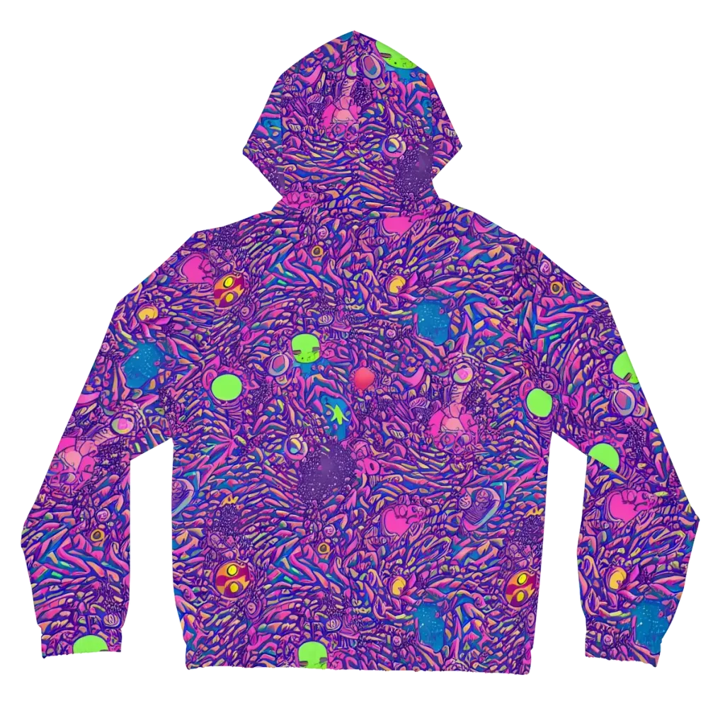 Neon Jungle on Women's Full-Zip Hoodie — Back
