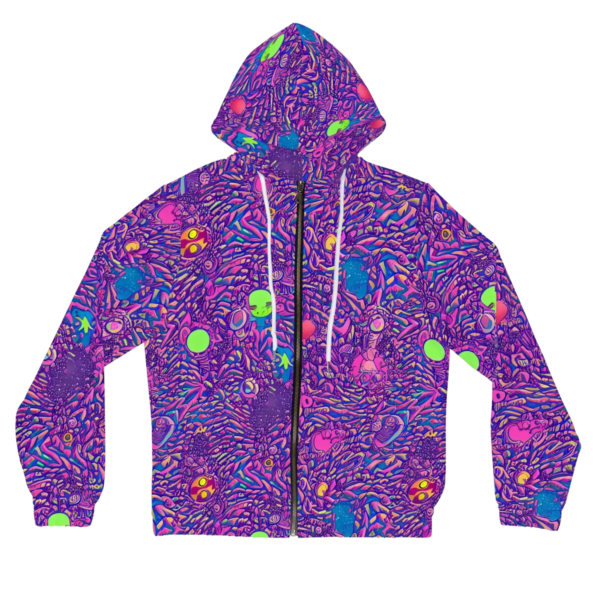 Neon Jungle on Women's Full-Zip Hoodie — Front