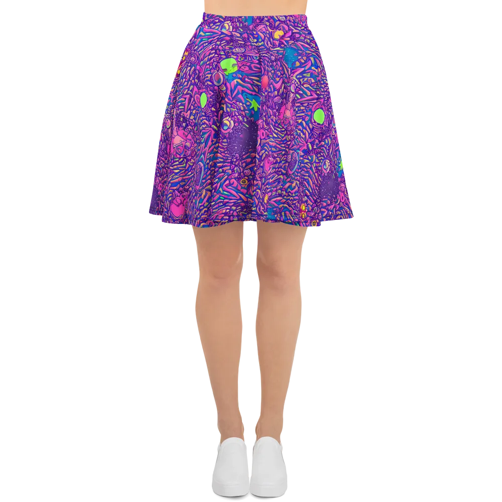 Neon Jungle on Skater Skirt — Front