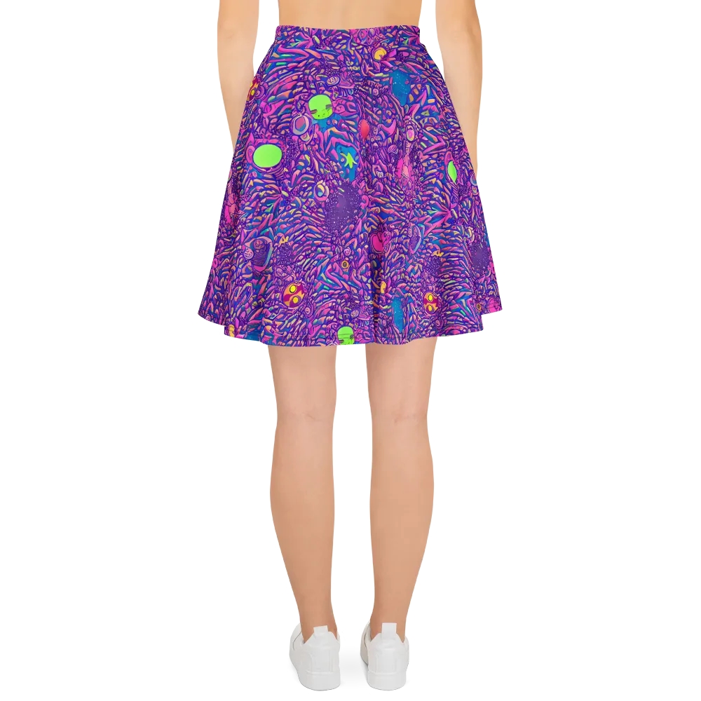 Neon Jungle on Skater Skirt — Back
