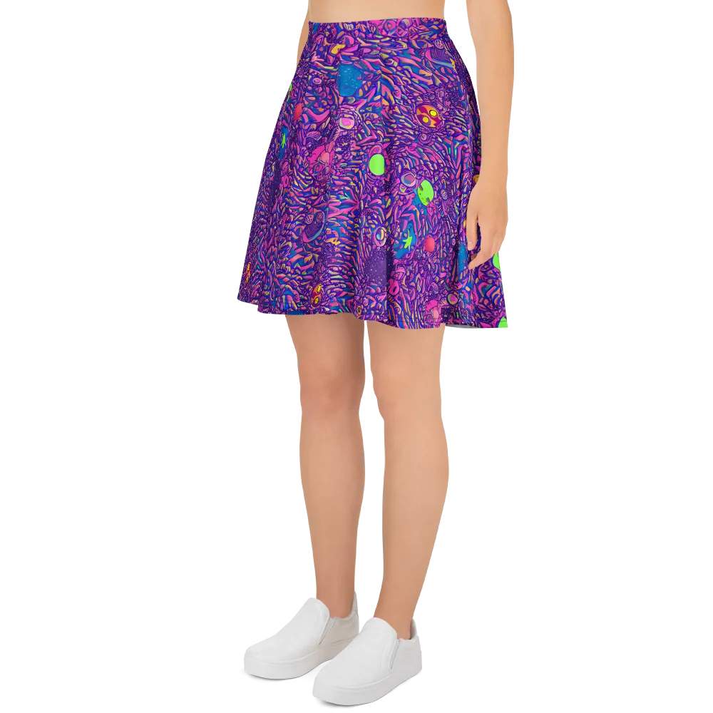 Neon Jungle on Skater Skirt — Left
