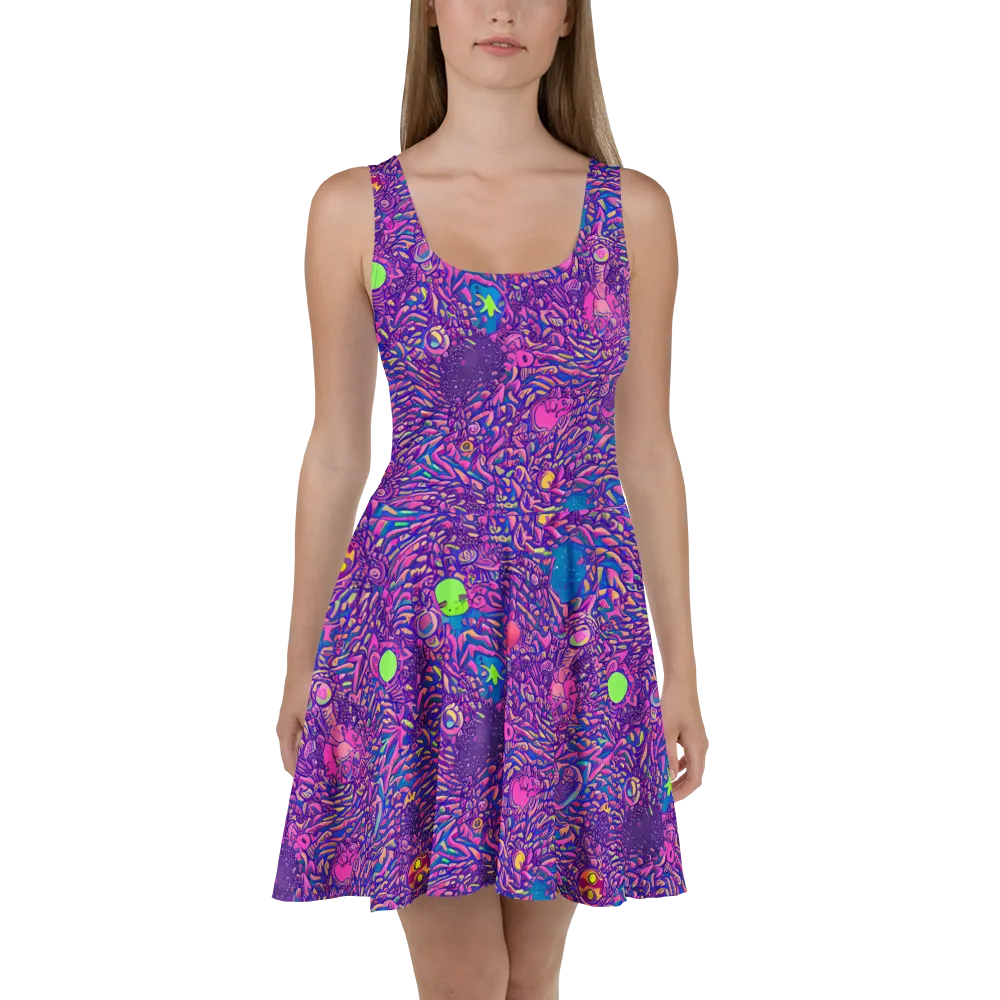 Neon Jungle on Skater Dress — Front