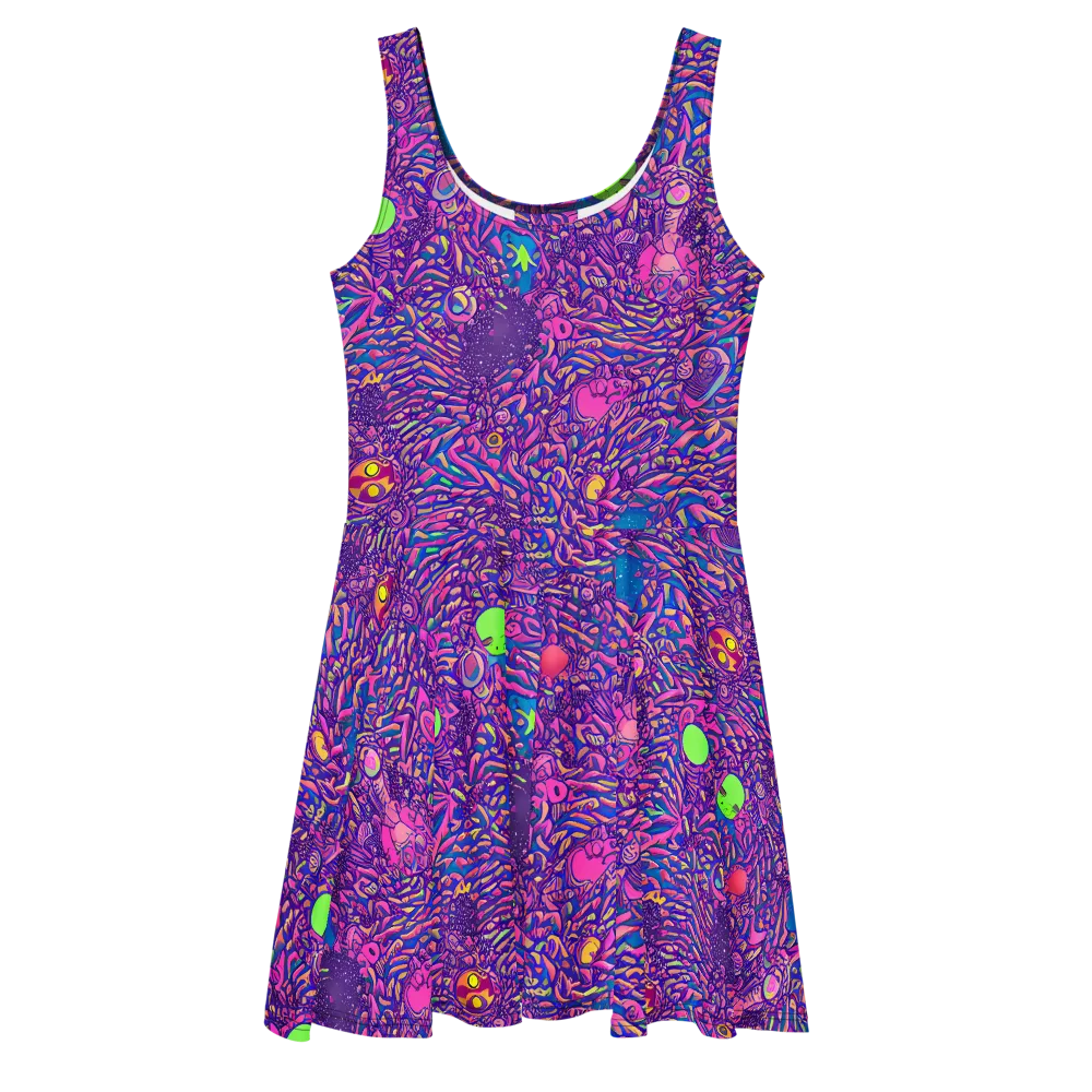 Neon Jungle on Skater Dress — Front