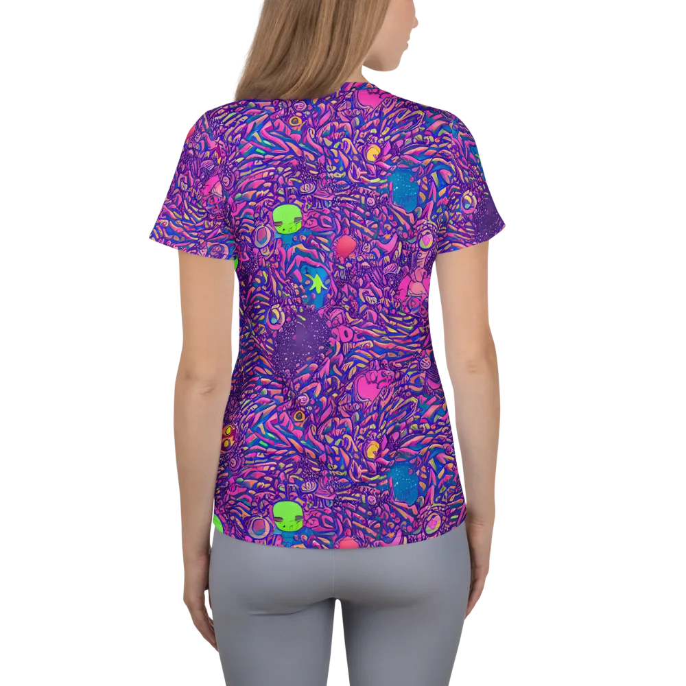 Neon Jungle on Women's Athletic T-Shirt — Back