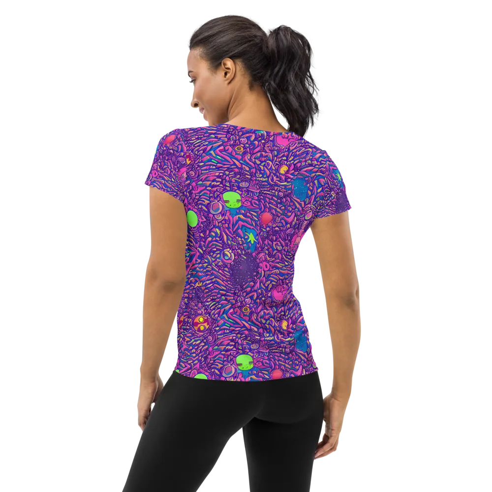 Neon Jungle on Women's Athletic T-Shirt — Back
