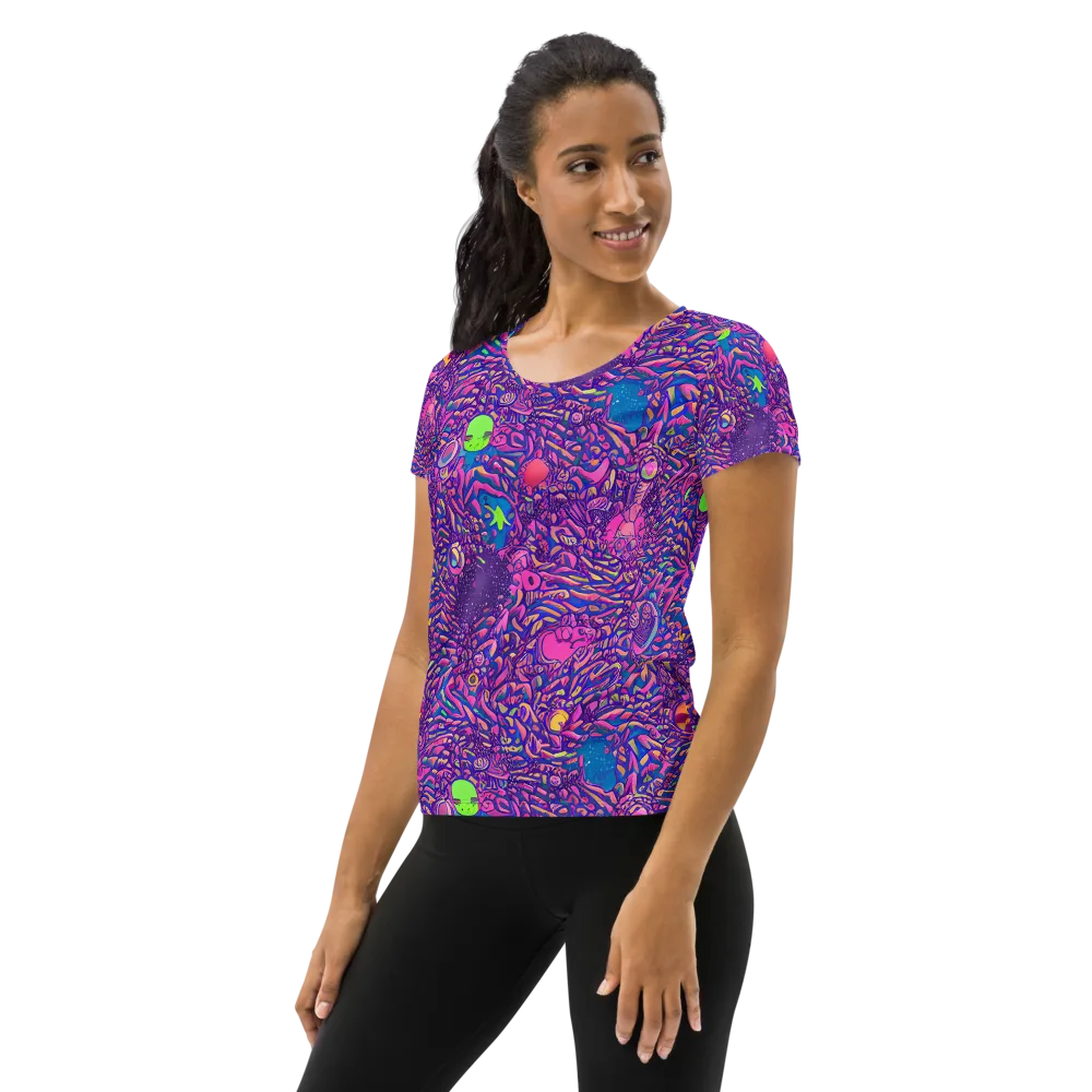 Neon Jungle on Women's Athletic T-Shirt — Left