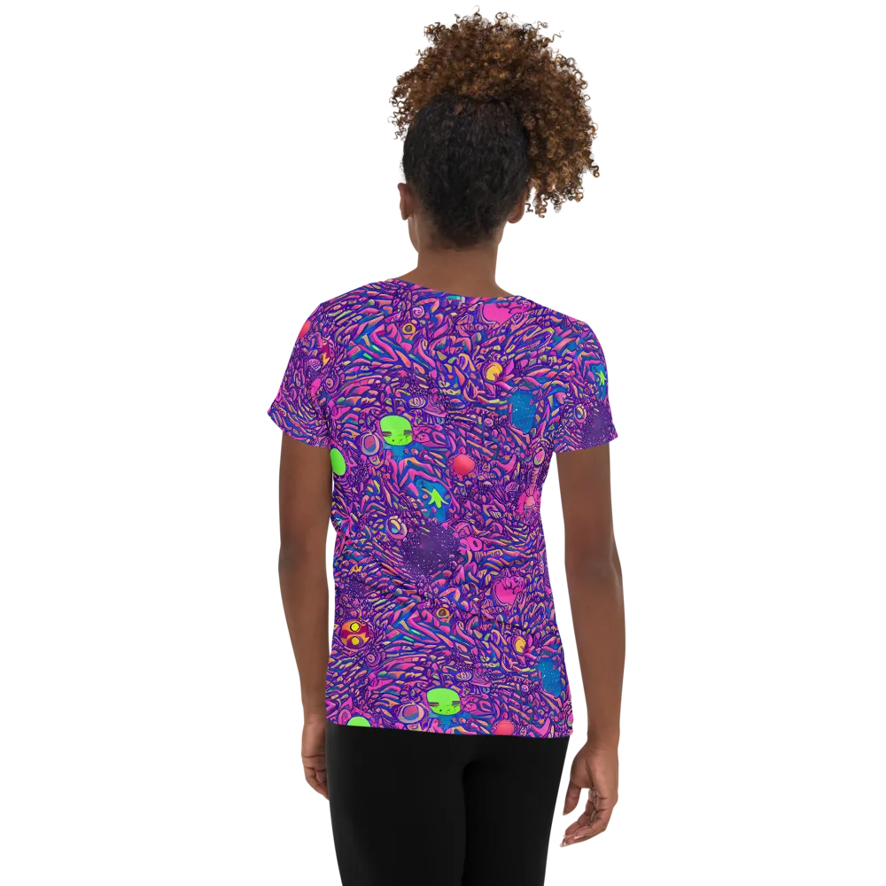 Neon Jungle on Women's Athletic T-Shirt — Back