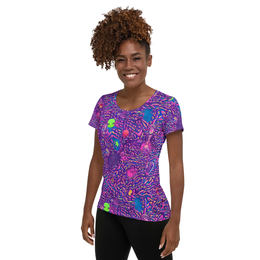 Neon Jungle on Women's Athletic T-Shirt — Left