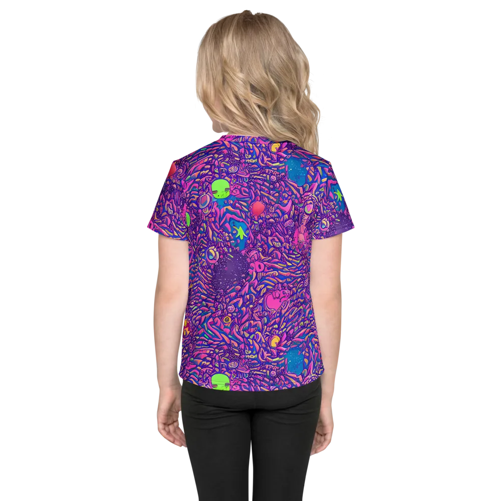 Neon Jungle on Kids Crew Neck T-Shirt — Back