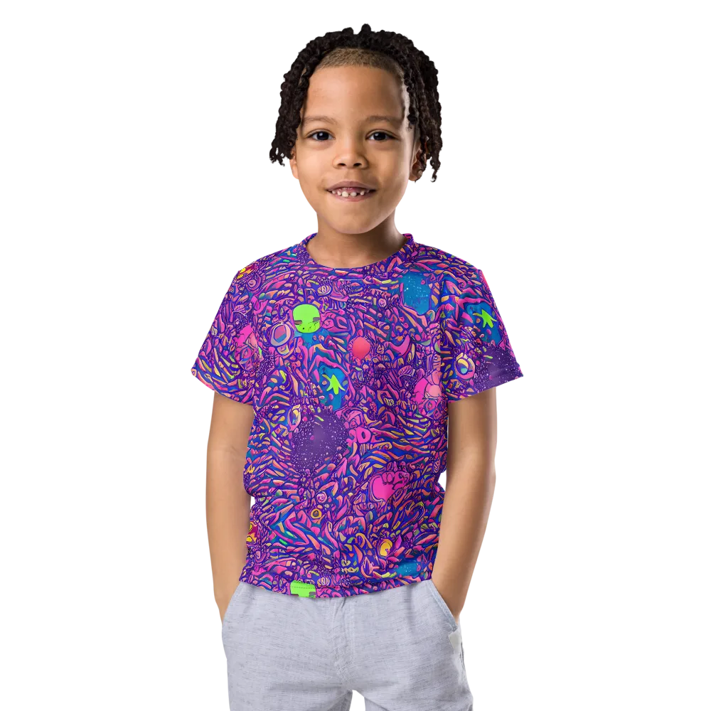 Neon Jungle on Kids Crew Neck T-Shirt — Front