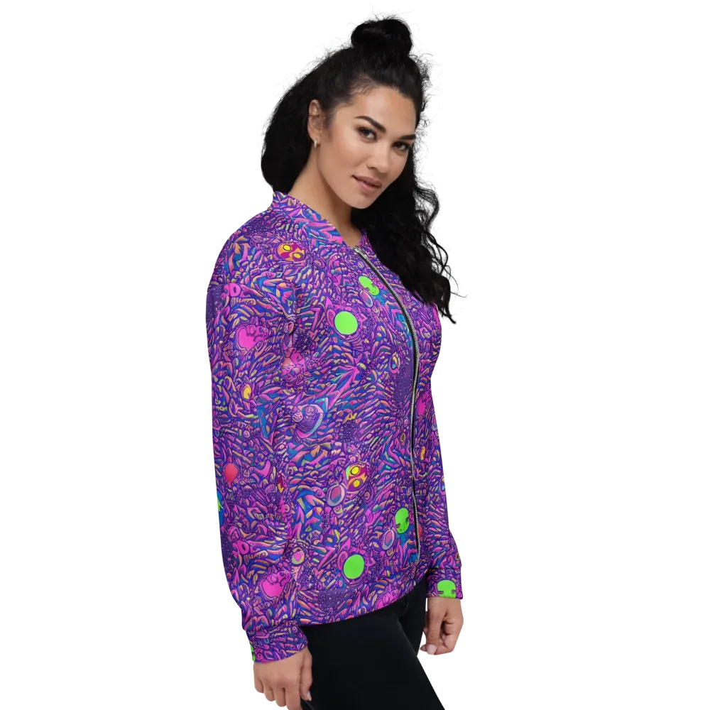 Neon Jungle on Bomber Jacket — Right