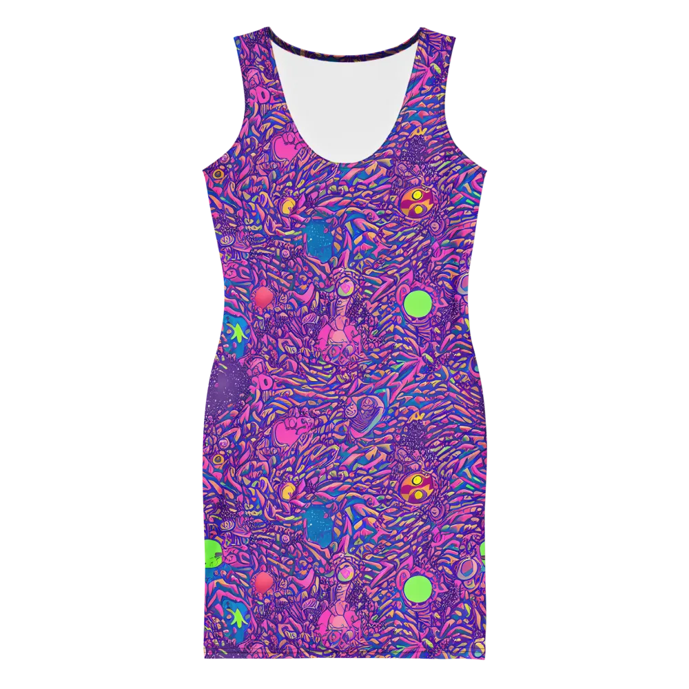 Neon Jungle on Bodycon Dress — Front
