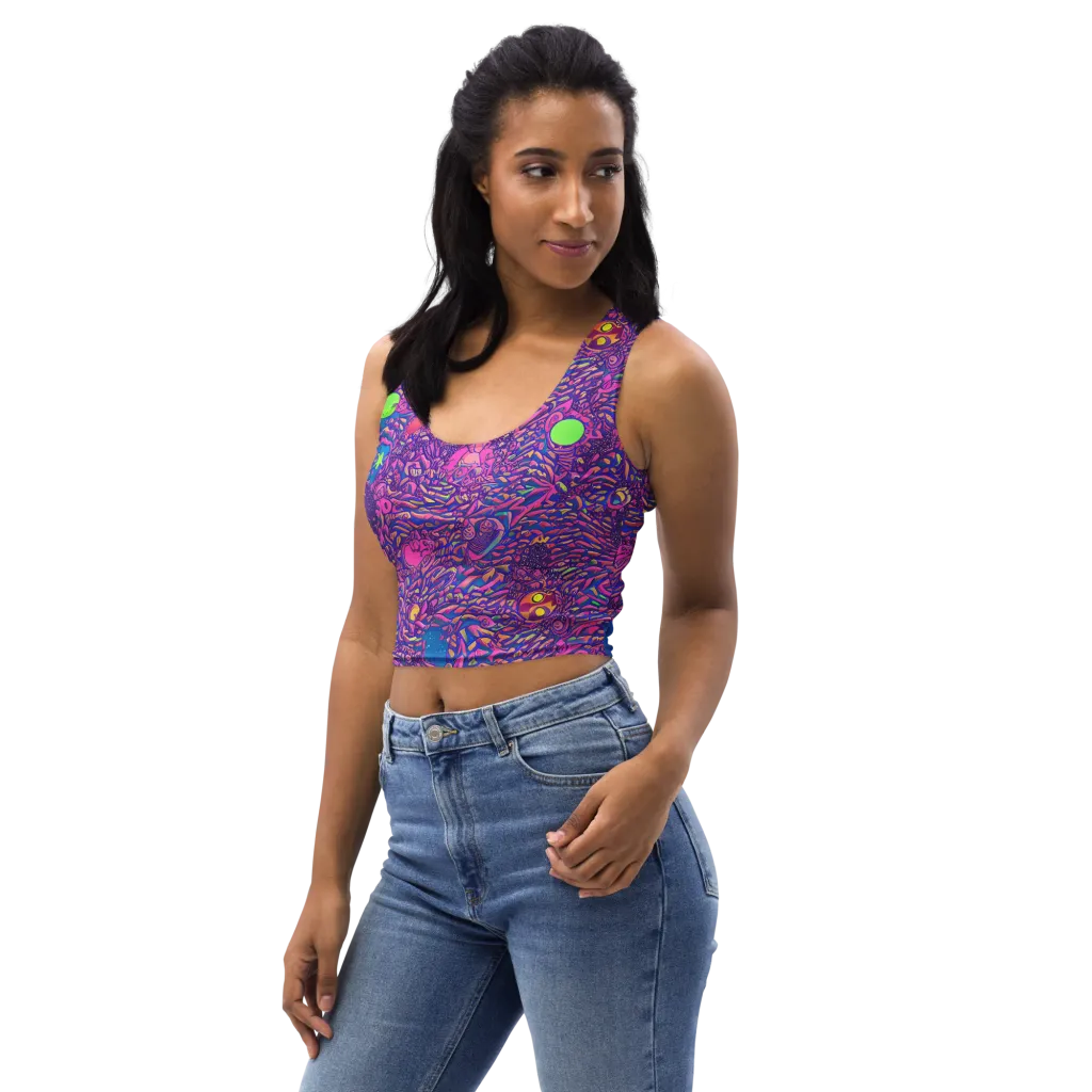 Neon Jungle on Crop Top — Left Front