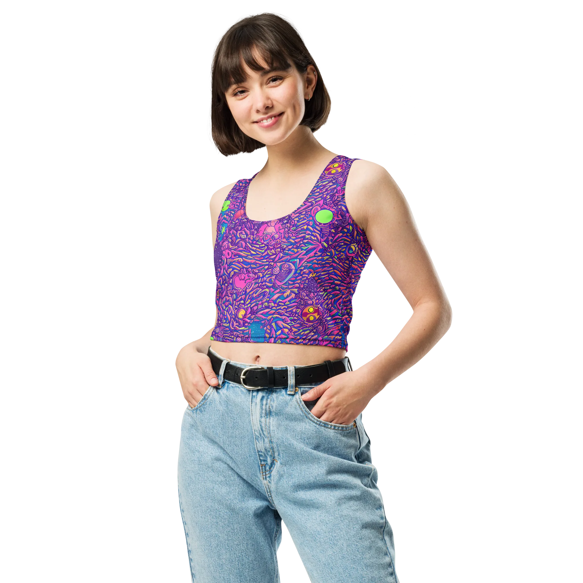 Neon Jungle on Crop Top — Front