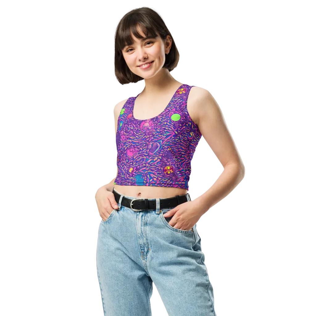 Neon Jungle on Crop Top — Front