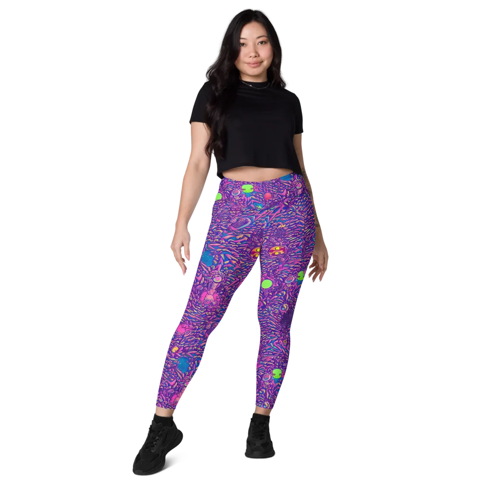Neon Jungle on Leggings with Pockets — Front
