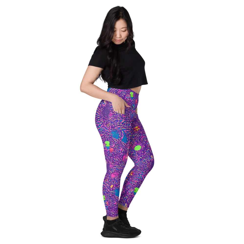 Neon Jungle on Leggings with Pockets — Right