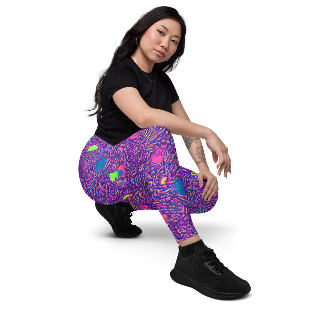 Neon Jungle on Leggings with Pockets — Right Front