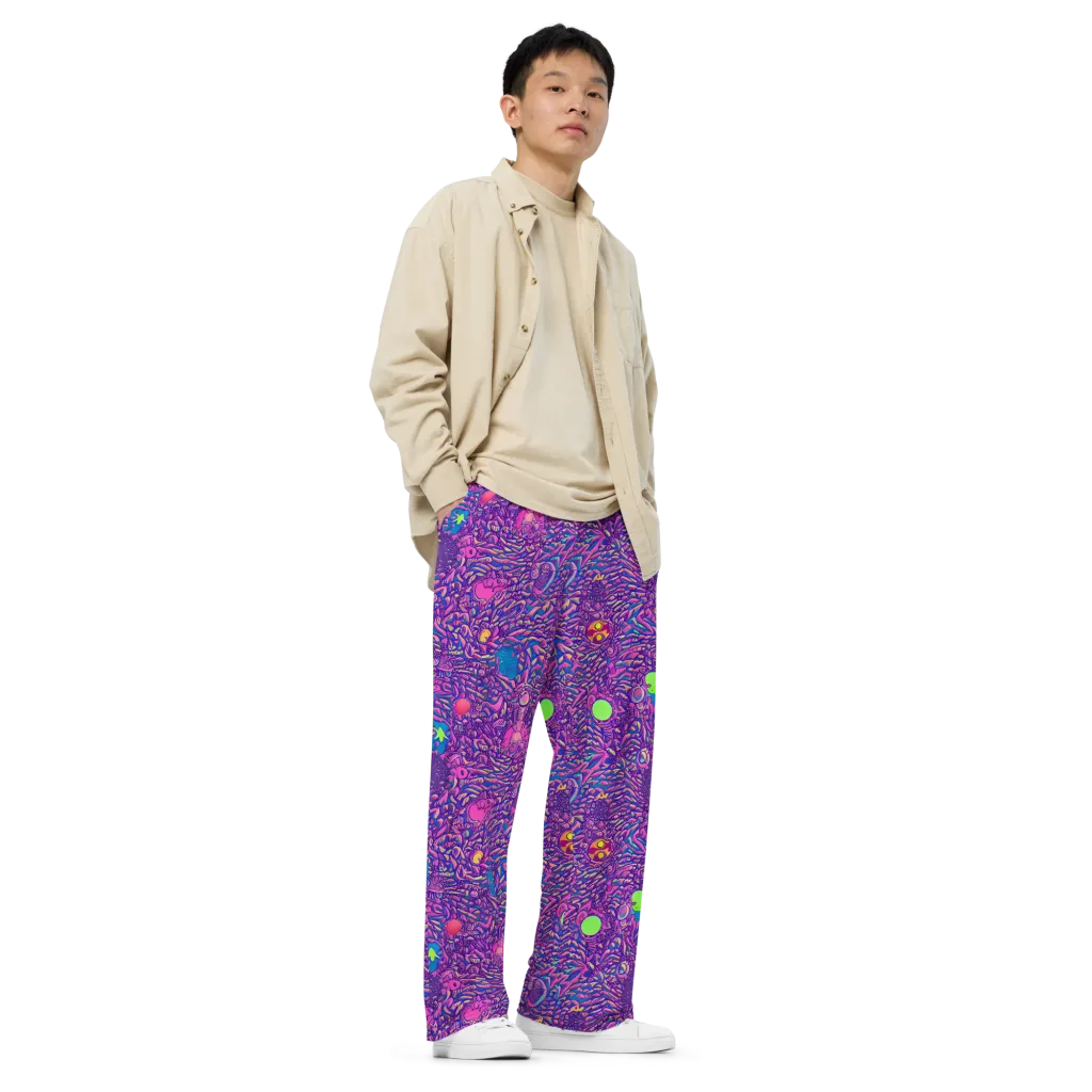 Neon Jungle on Wide-Leg Pants — Right Front
