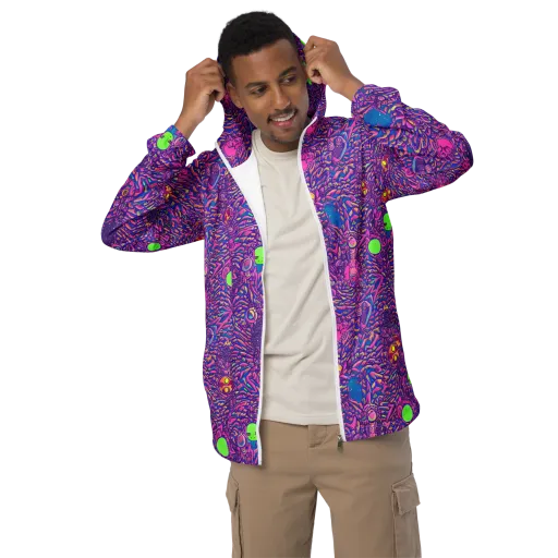 Neon Jungle on a Men's Windbreaker