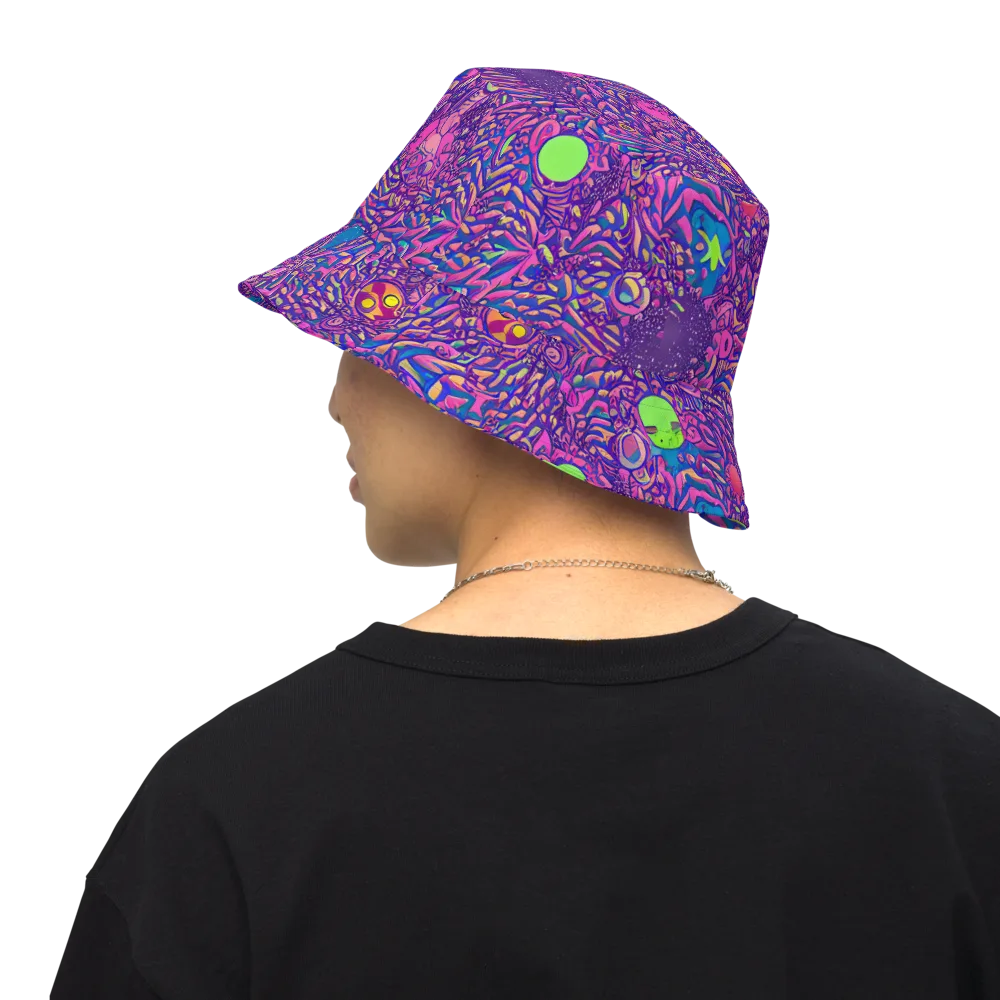 Neon Jungle on Reversible Bucket Hat — Back Inside