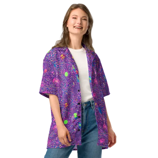 Neon Jungle on a Button Shirt