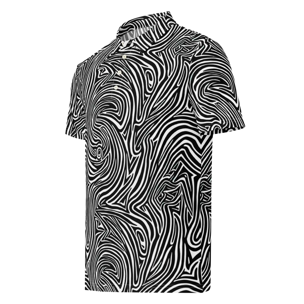Monochrome Current on Men's Slim Fit Polo Shirt — Left Front