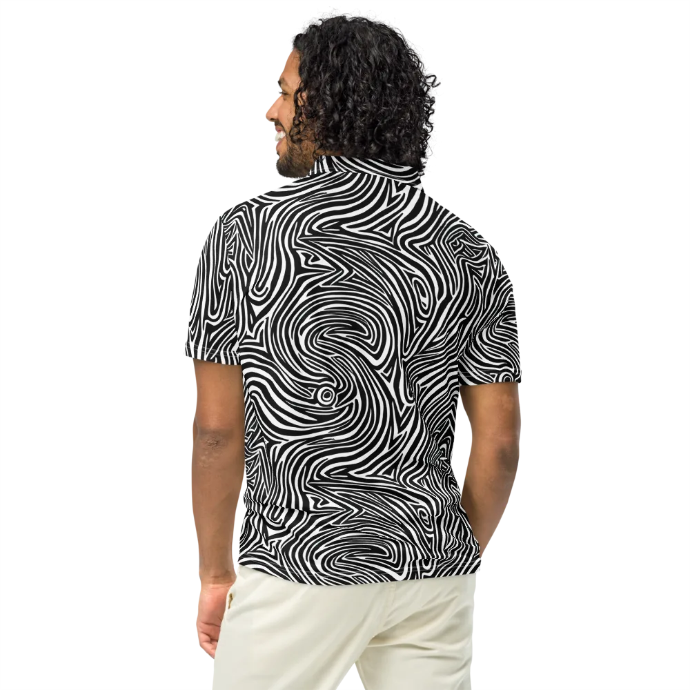 Monochrome Current on Men's Slim Fit Polo Shirt — Back