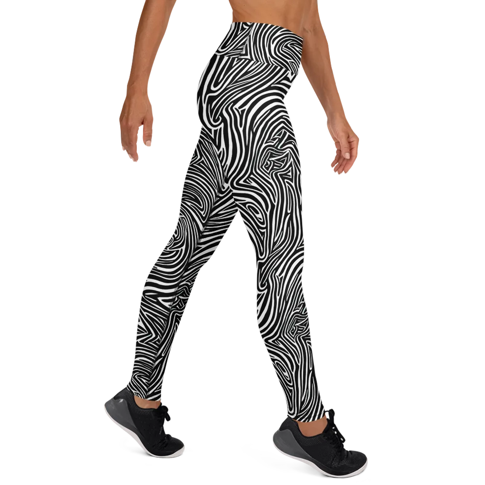 Monochrome Current on Yoga Leggings — Right