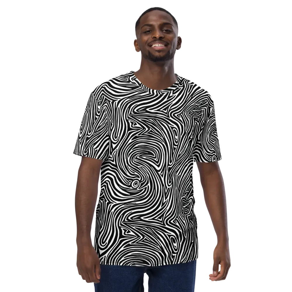 Monochrome Current on Men's Crew Neck T-Shirt — Front