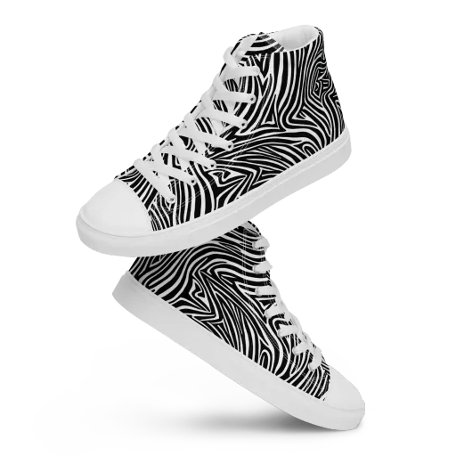 Monochrome Current on a Women's High Top Canvas Shoes