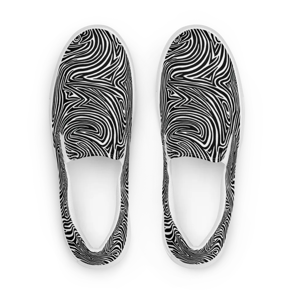 Monochrome Current on Men's Slip-On Canvas Shoes — Front