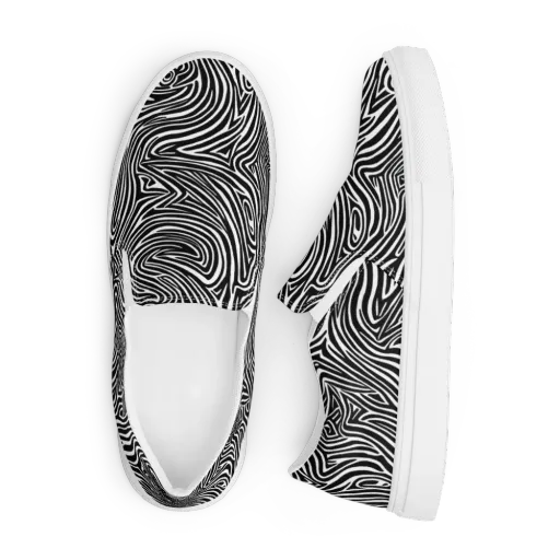 Monochrome Current on a Men's Slip-On Canvas Shoes