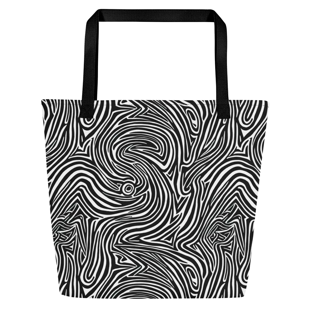 Monochrome Current on Large Tote Bag W/ Pocket — Front