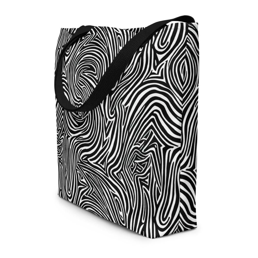 Monochrome Current on Large Tote Bag W/ Pocket — Front