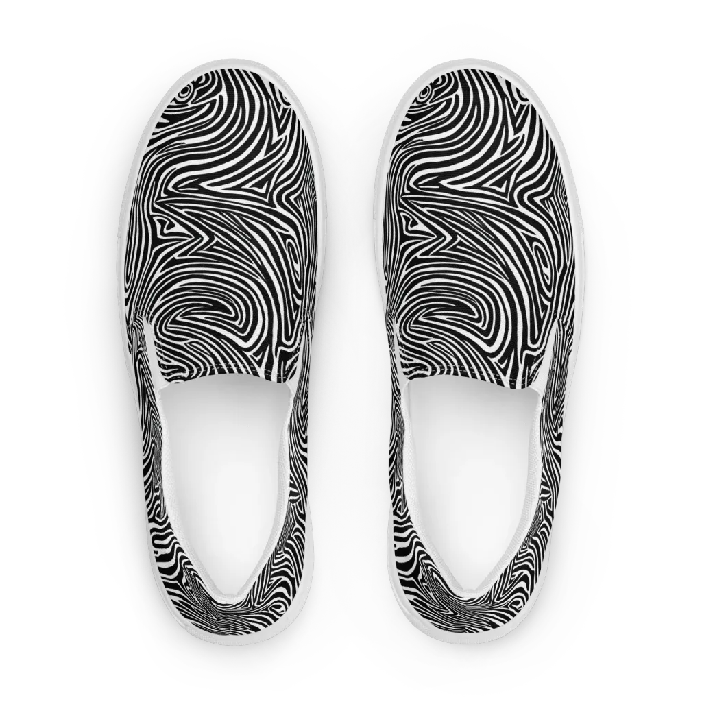 Monochrome Current on Women's Slip-On Canvas Shoes — Front