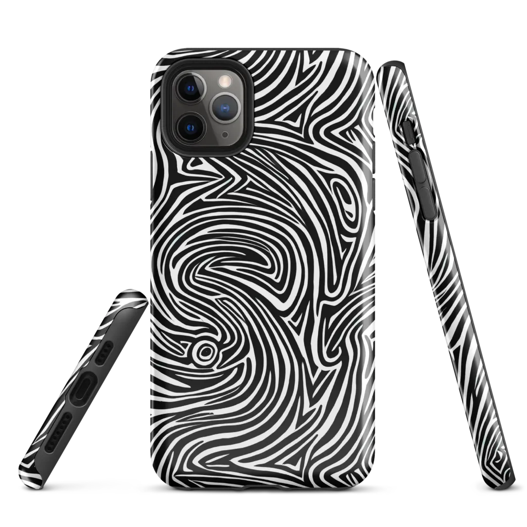 Monochrome Current on Tough Case for iPhone® — Front