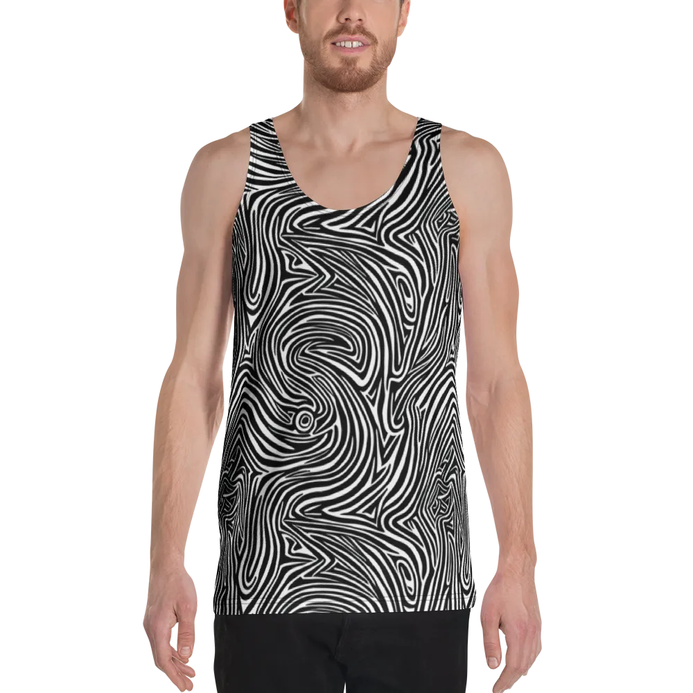 Monochrome Current on Men's Tank Top — Front