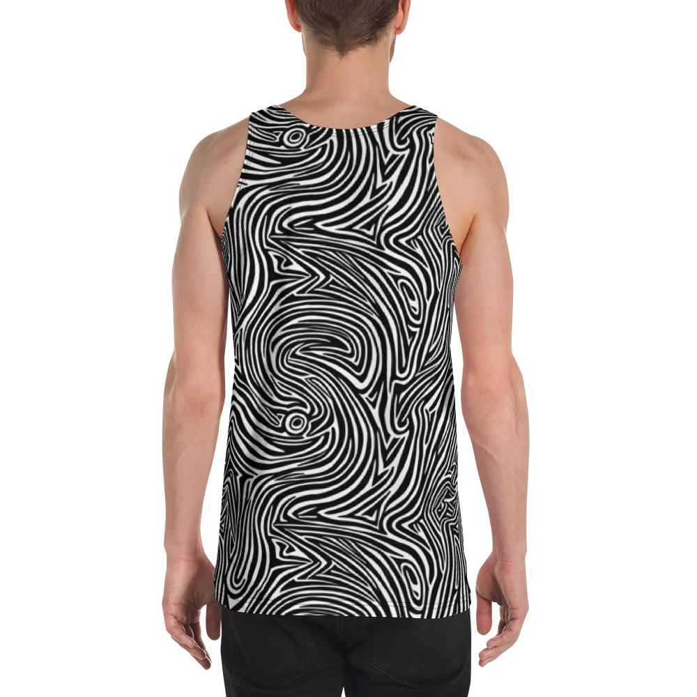 Monochrome Current on Men's Tank Top — Back