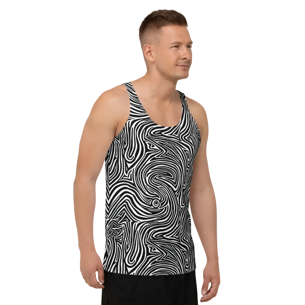 Monochrome Current on Men's Tank Top — Right Front