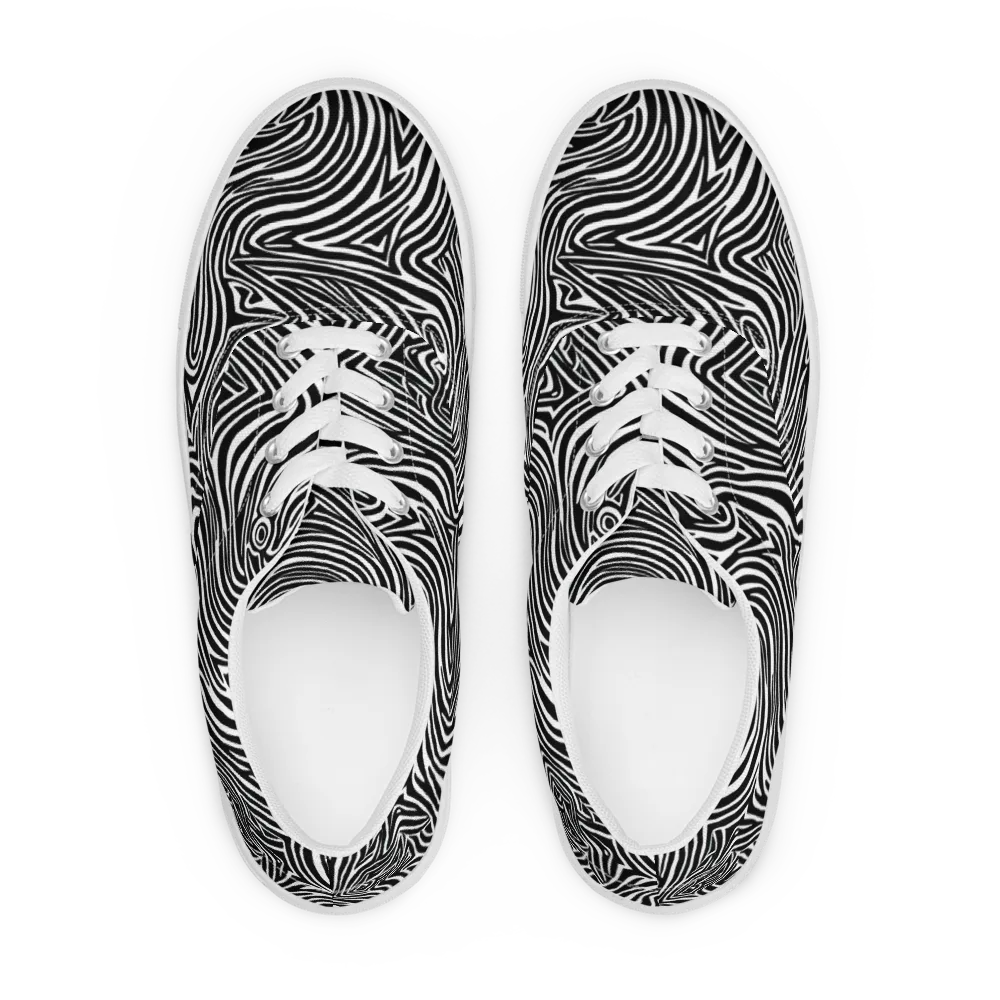 Monochrome Current on Men's Lace-Up Canvas Shoes — Front